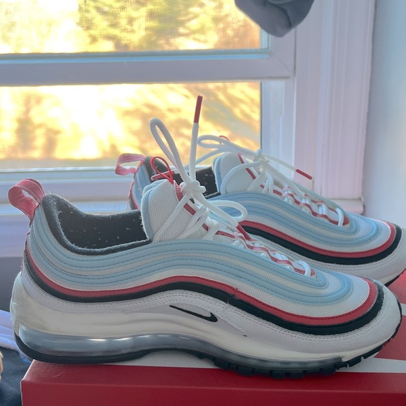 Nike Air Max 97 in Red, White, and Light Blue - Picture 3 of 4